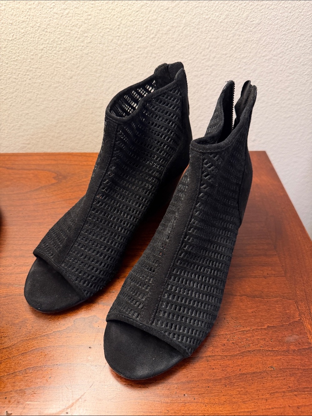 Eileen Fisher Black Woven Peep-Toe Ankle Booties